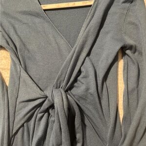 Long blue dress below the knee